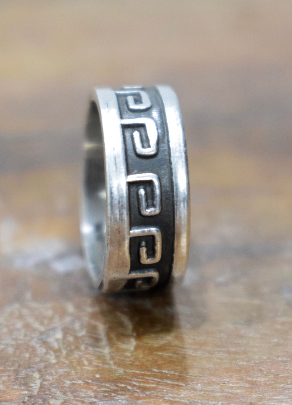 Ring Sterling Silver Etched Band