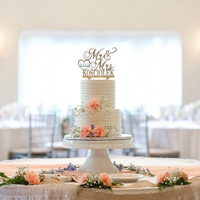 Wedding Cake Topper, Mr & Mrs Topper For Wedding, Custom Rustic Décor, Bridal Shower