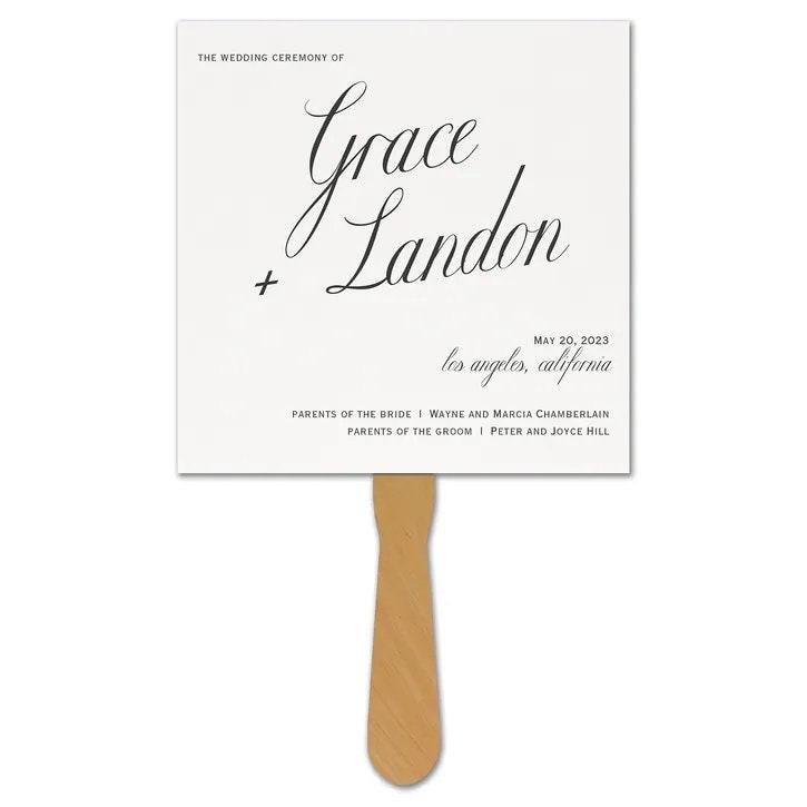 Wedding Program Hand Fan Double Sided, Program, Bridal Party For Outdoor Wedding