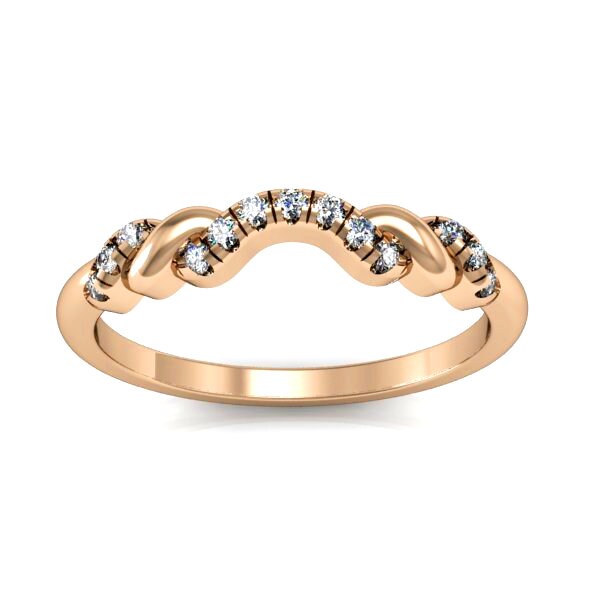 Twist Shadow Pave Natural Diamond Ring/ Wedding Guard Band/ Delicate Ring/Solitaire Enhancer Twistband