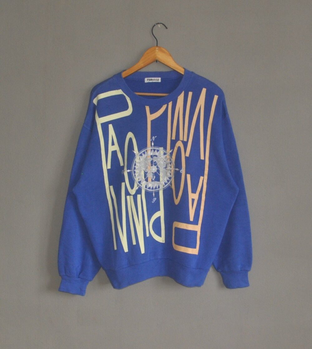 Vintage Pao Vivid 1990S Ladies Women's Sweatshirt Size Large/Hipster Fashion Sweater Pullover Embroiderry Crewneck