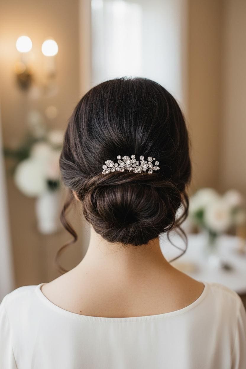 Small Rhinestone Wedding Hair Comb - Vintage Style Bridal Piece H002