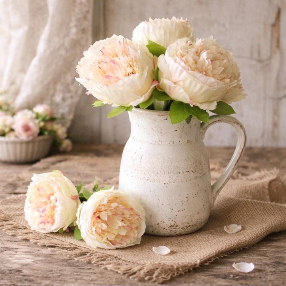 Champagne Peony Flower Pens - Wedding & Shower Favors