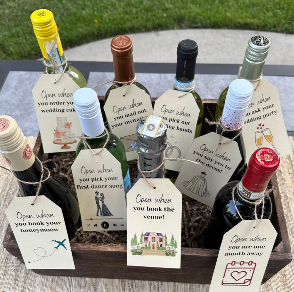 Engagement Wine Tag Gift Wedding Planning Milestones Tags, Bride To Be Engagement Gift, Wedding Planning Milestones