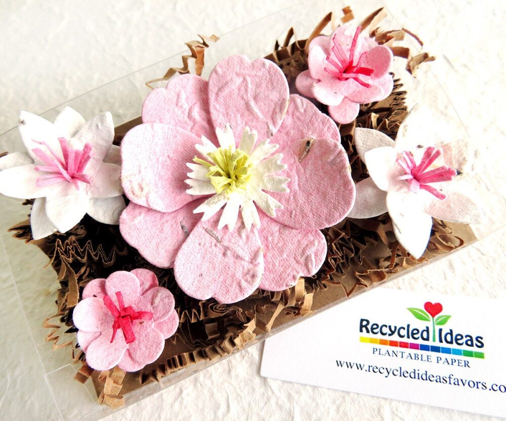 Mother's Day Seed Paper Flowers Gift Box - Pink