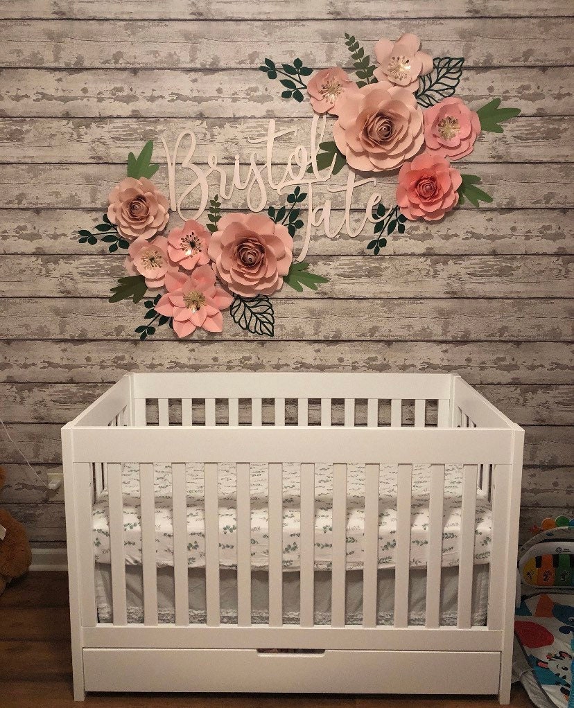 Paper Flowers For Nursery Wall Decor |Baby Shower |Paper Flower Backdrop