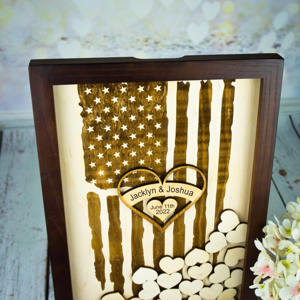 American Flag Wedding Guest Book Patriotic Wedding Guestbook Alternative Grunge