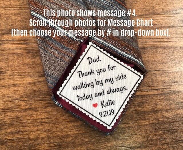 Gift For Him - Wedding Tie Patch Father Of Bride, The Groom 2.5" Wide, Sew Iron On Or Peel & Stick, Choose Font