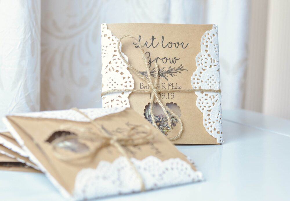 Wildflower Seed Packet Wedding Favors, Personalized Bridal Shower Let Love Grow Favor, 0017