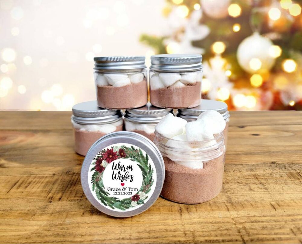 Hot Chocolate Jar Favors - Wedding Favors, Winter Unique Wedding, Chocolate, Cocoa Favor