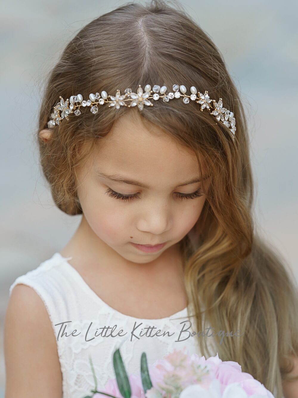 Crystal Headband, Wedding Hairpiece, Flower Girl, Girl Hair Accessories, Wedding Infant Headband, Baby Headband