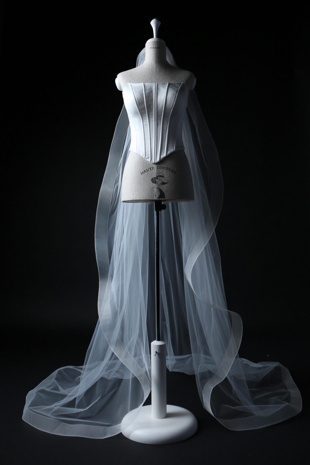 Chapel Wedding Veil 95 Inch, Single Tier Cascade With Horsehair Edge 1.4 Soft Tulle Bridal Elegant Long