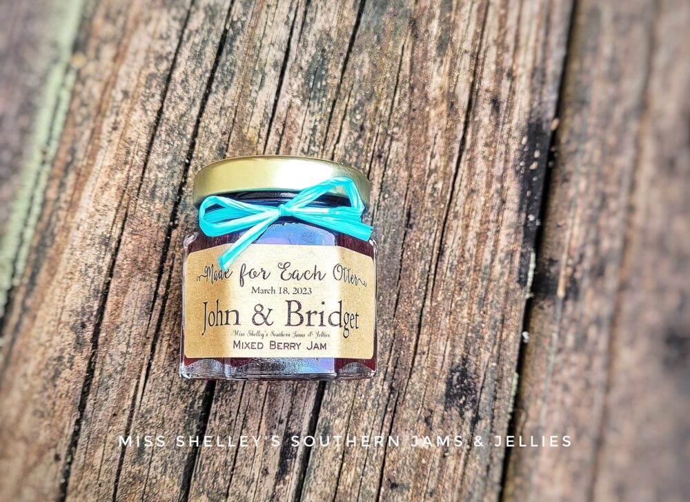 Personalized Mini Jam Wedding Favors 55 Rustic Hexagon Jars