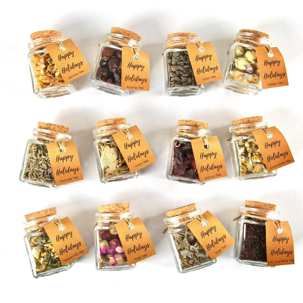 Personalized Tea Favors Rustic Glass Jar Wedding Gifts, Herbal Party Favors, Shower Edible Bulk Organic In