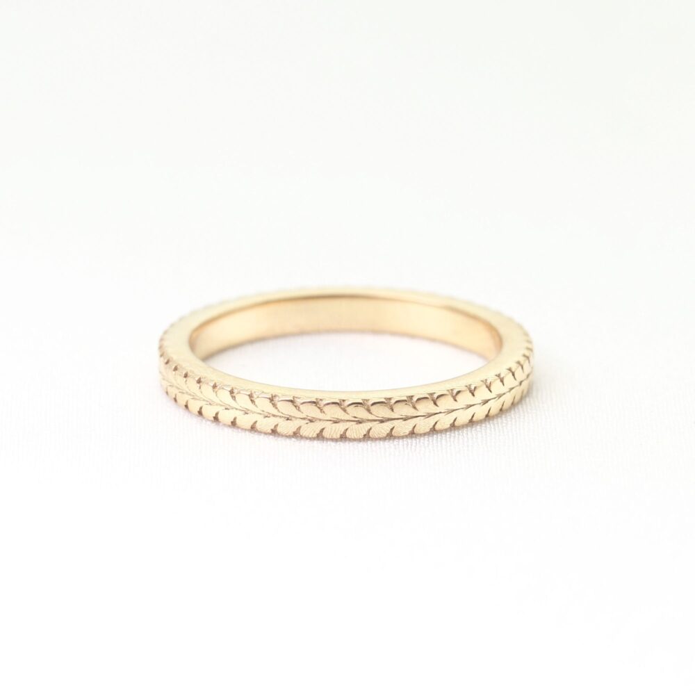 14K Gold Heart Infinity Band Dainty Stacking Ring