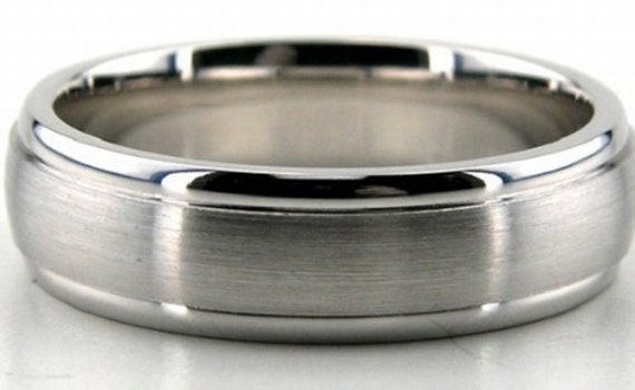 6mm Satin Finish Platinum Mens Wedding Bands, Rings