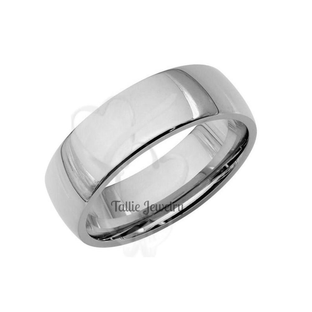 Platinum Wedding Bands, Mens Rings, 6mm Dome Plain Band, Ring, Rings For Men