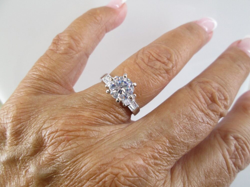 2Ct. Simulated Diamond Engagement Ring>925 Sterling Silver Ring, Cubic Zirconia Ring, Wedding Ring, Diamond Ring, 925 Ring, Cz Engagement, Cz Ring