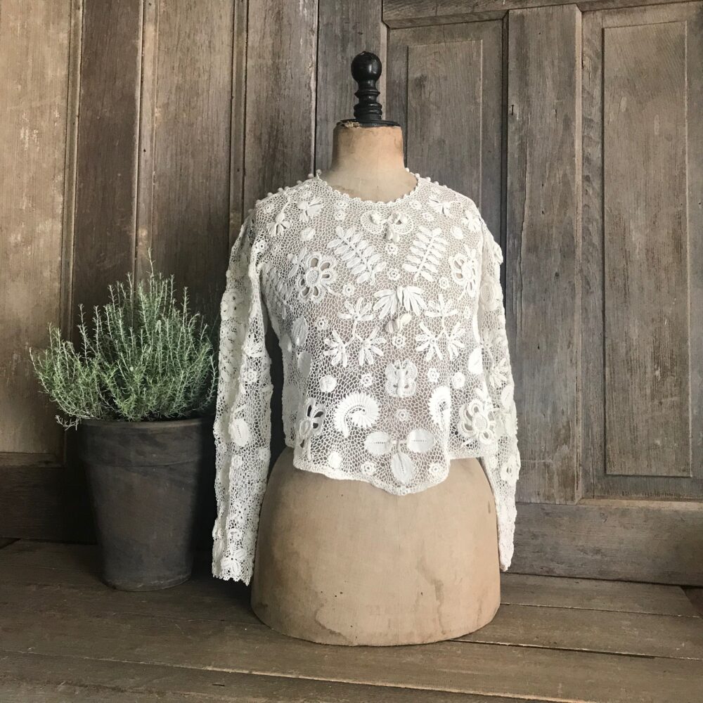 Edwardian Irish Lace Blouse, French Guipure D'irlande, Wedding Separate, Bodice, Period Clothing, Restoration Project