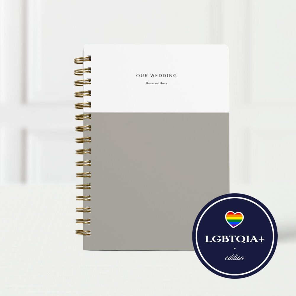 Lgbt Wedding Planner Book, Personalized Engagement Gift For Gay Couple, Custom Gender Neutral Organizer Checklist, Modern Colorblock