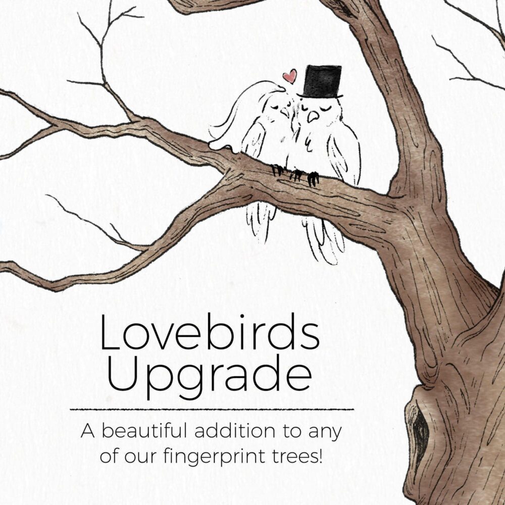 Lovebirds Fingerprint Tree - Wedding Guestbook Upgrade