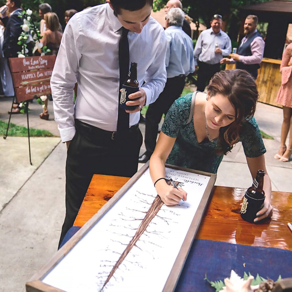 Redwood Wedding Guest Book Alternative - Personalized Fingerprint Tree, Giclee Print