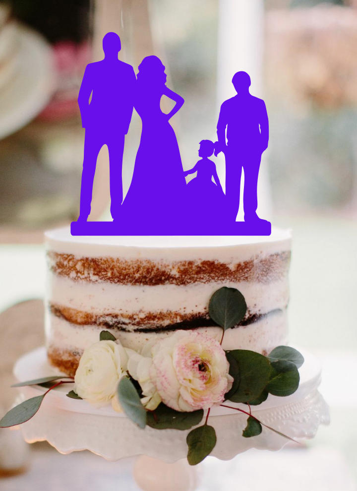 Wedding Cake Topper Groom Family Silhouette Cake Topper Silhouette Wedding With Kids Boy