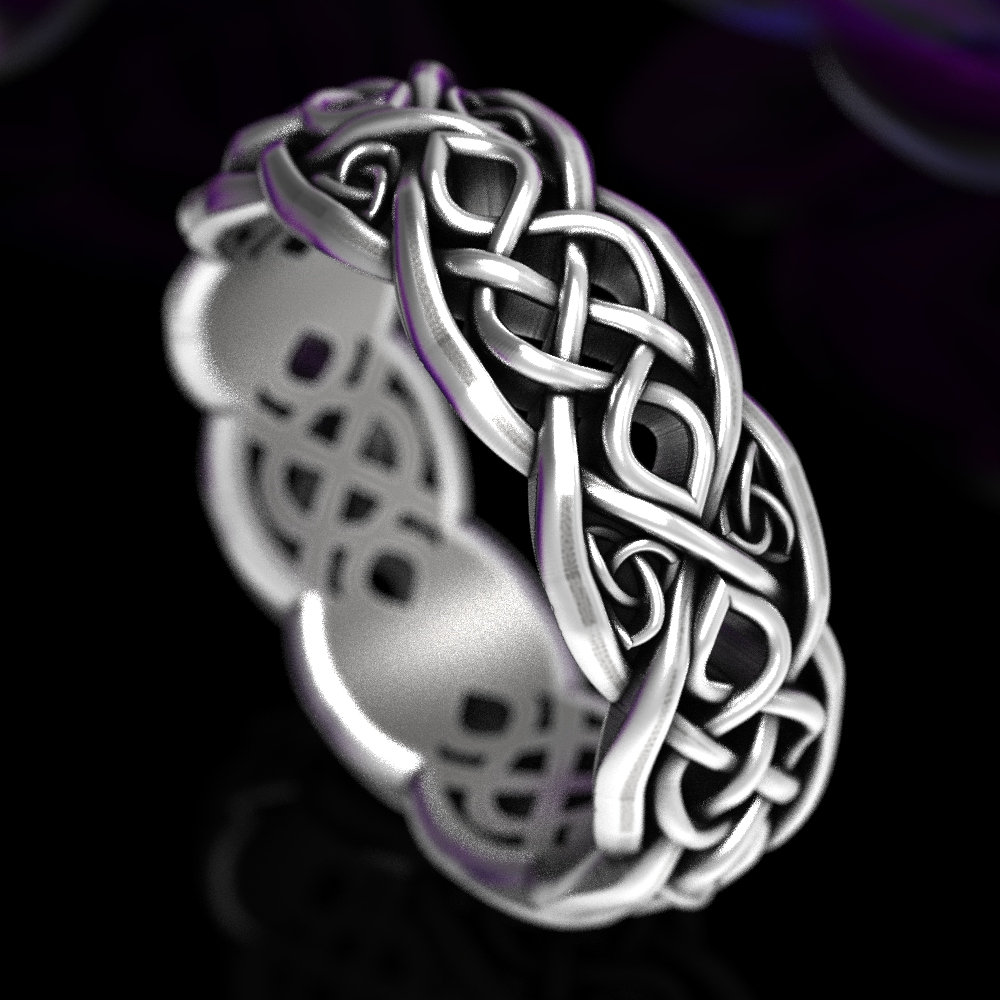 Infinity Wedding Band, Celtic Knot Ring, Sterling Handcrafted 1057