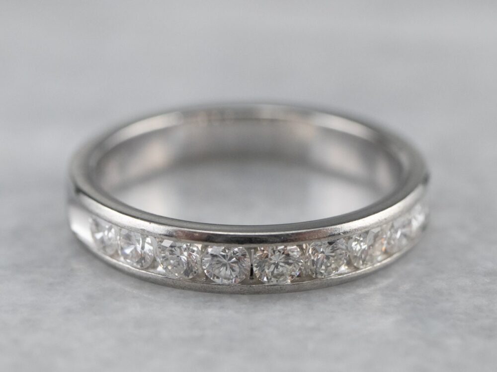 Kwiat Platinum Diamond Channel Set Wedding Band, Unisex Anniversary Ring