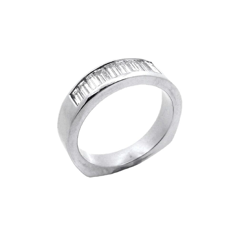 Baguette Diamond | 1.00 Ctw Band in Platinum With Euro Shank