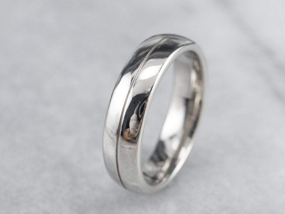 Heavy Platinum Wedding Band, Unisex Ring, Size 10
