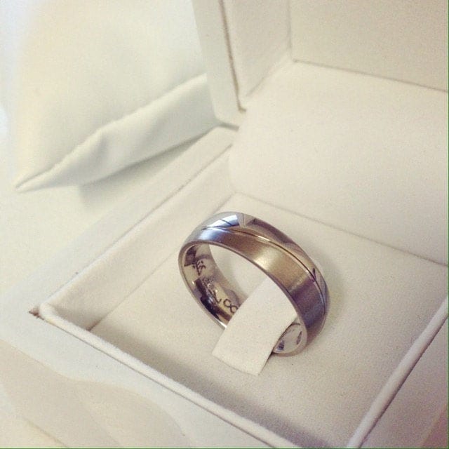 Braverman Curved Wedding Ring Band Titanium Half Polished Brushed 6mm "The Wave"