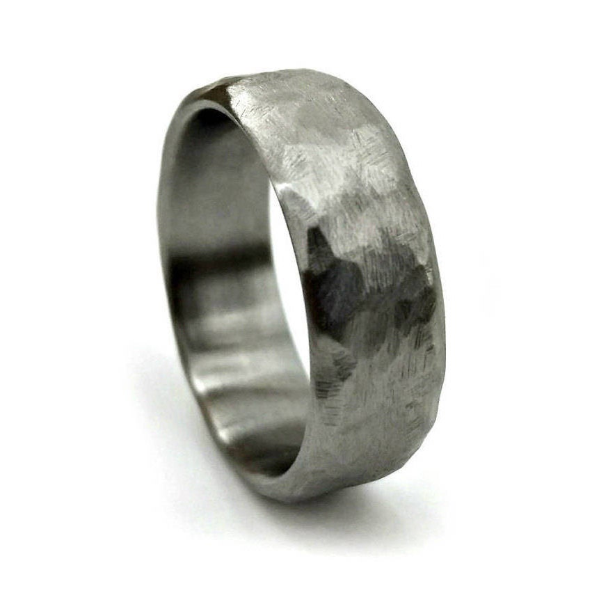 The Smith, Cold Hammered Titanium, Wedding Ring, Band, Titanium Handmade Jewelry, Modern Thorum