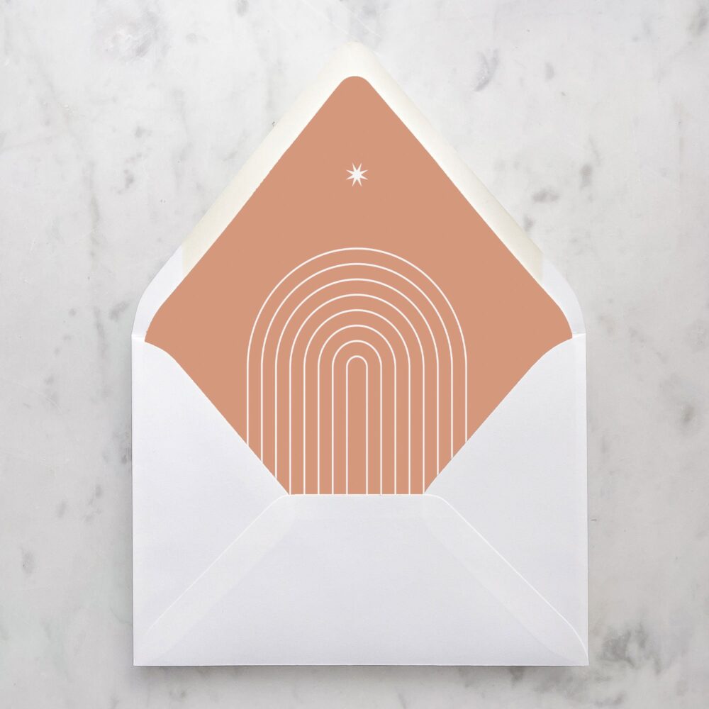 Boho Arch Wedding Envelope Liners Terra Cotta Set Of 25