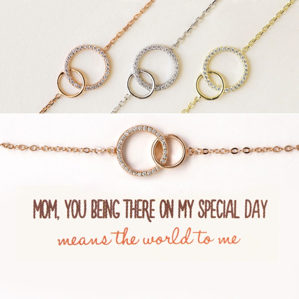 Mothers Day Gift, Mother Of The Bride Wedding Groom Jewelry, Interlocking Bracelet, Bridal Jewelry