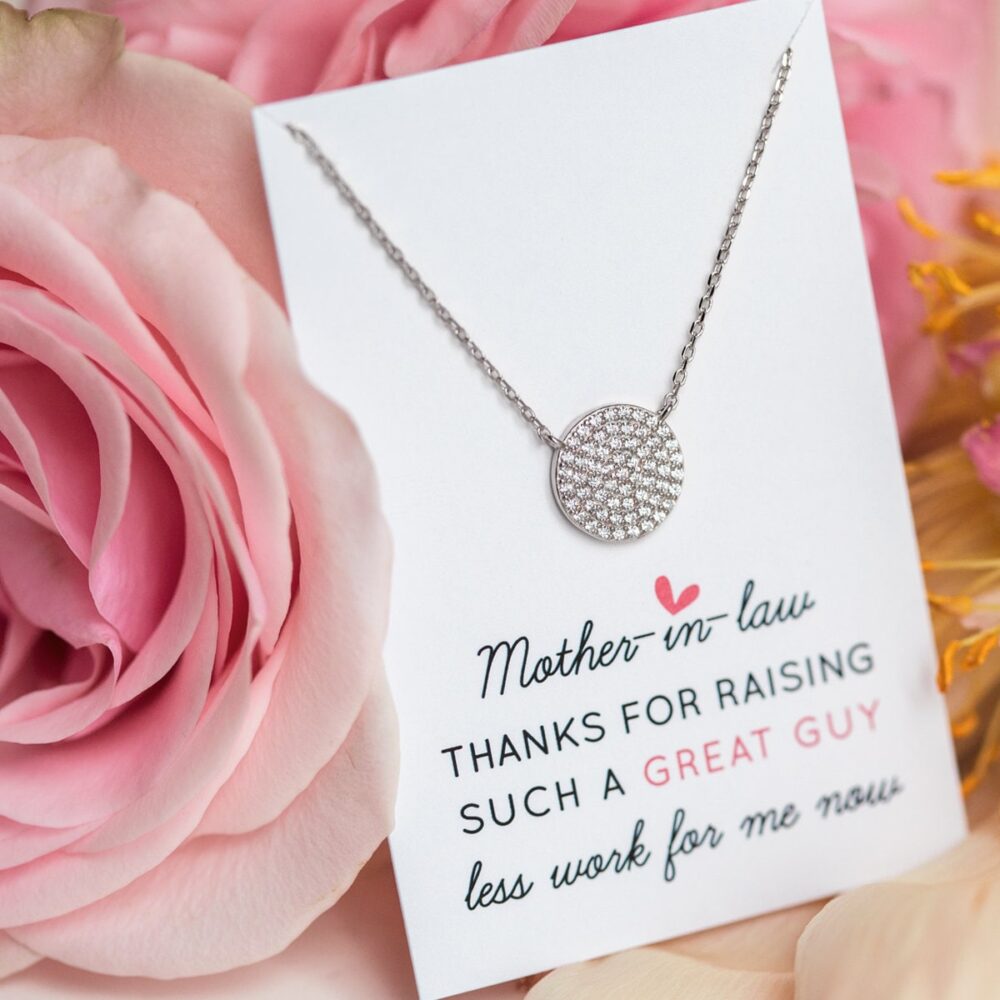Mothers Day Gift, Mother Of The Bride Wedding Groom Bridal Shower Jewelry, Crystal Necklace