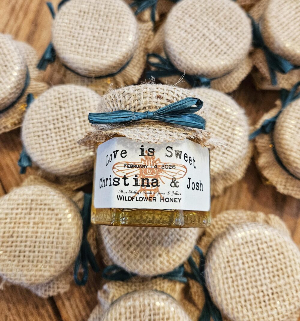 Rustic Honey Wedding Favors Personalized Mini Jars | 1.5Oz