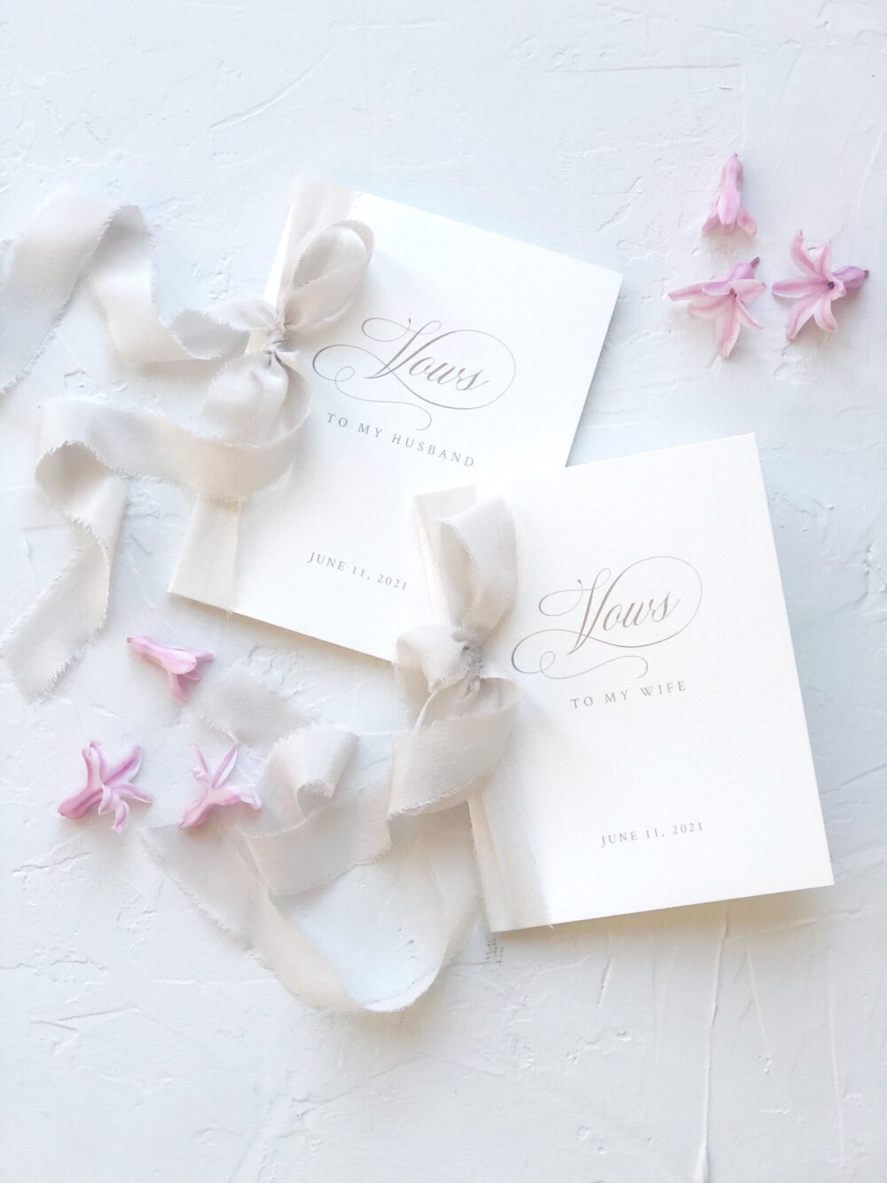 Wedding Vow Books, Booklet, Our Vows, Personalized Silk Ribbon, Bridal Shower Gift, Engaged, Gift - Gift