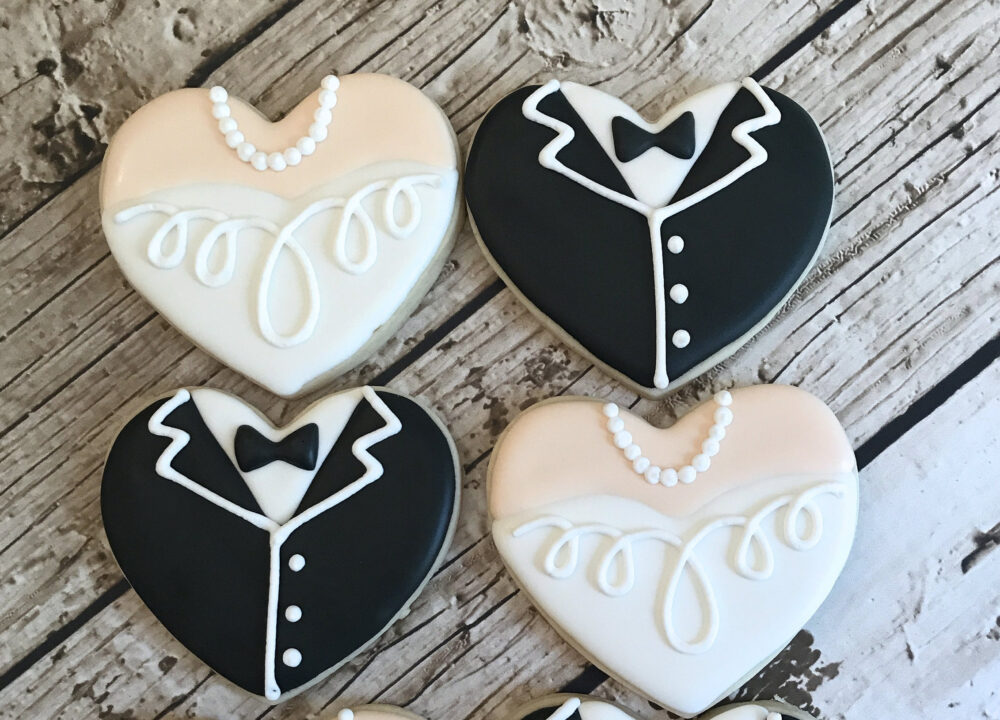 Wedding Cookies | Bride & Groom Tuxedo Gown Favors Bridal Shower One Dozen