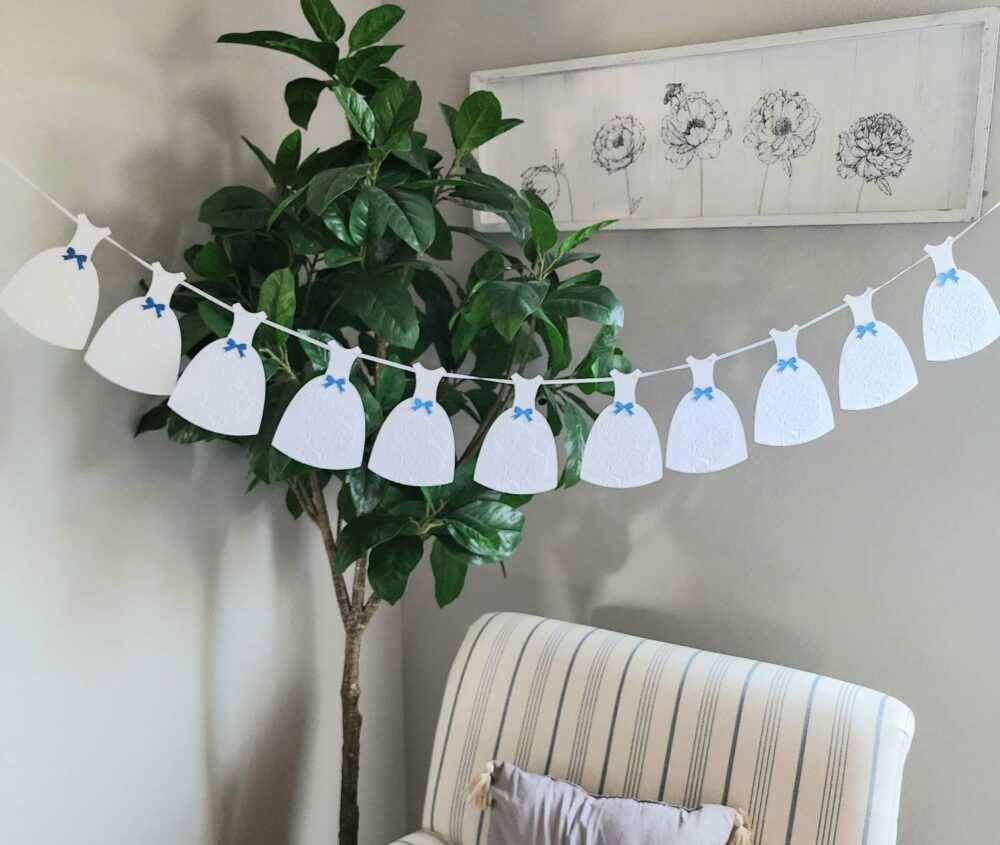 Bridal Shower Banner, Engagement Garland, Bridal Decorations, Bridal Garland, Dress Garland, Engagement Banner, Wedding Gown Banner