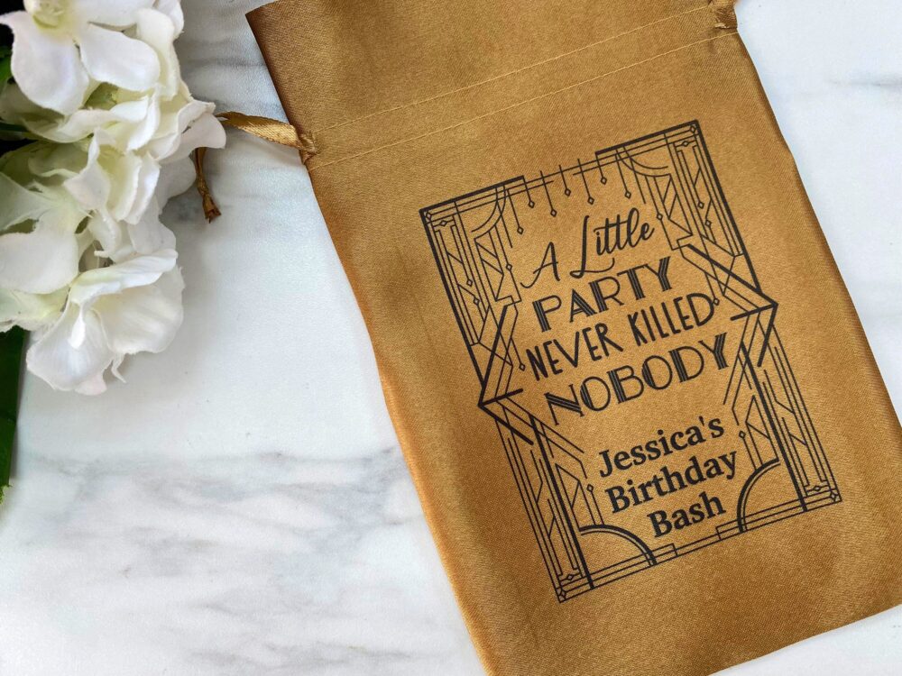 Gatsby Themed Favor Bags, Roaring 20S, Art Deco Wedding Speakeasy Party, Charleston Bachelorette 20S Birthday Theme