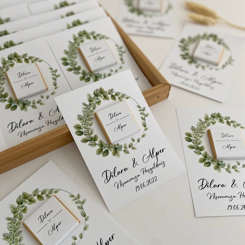 Wedding Chocolate, Favors, Engagement Favors Chocolate For Guests, Card