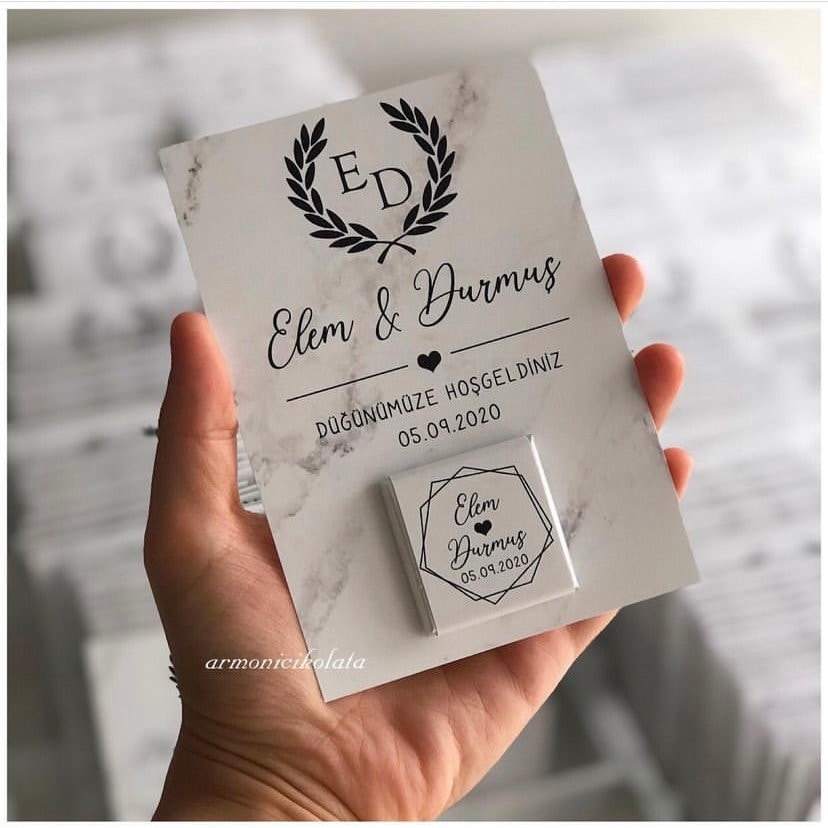 Wedding Chocolate, Favors, Engagement Favors Chocolate For Guests, Card High Quality