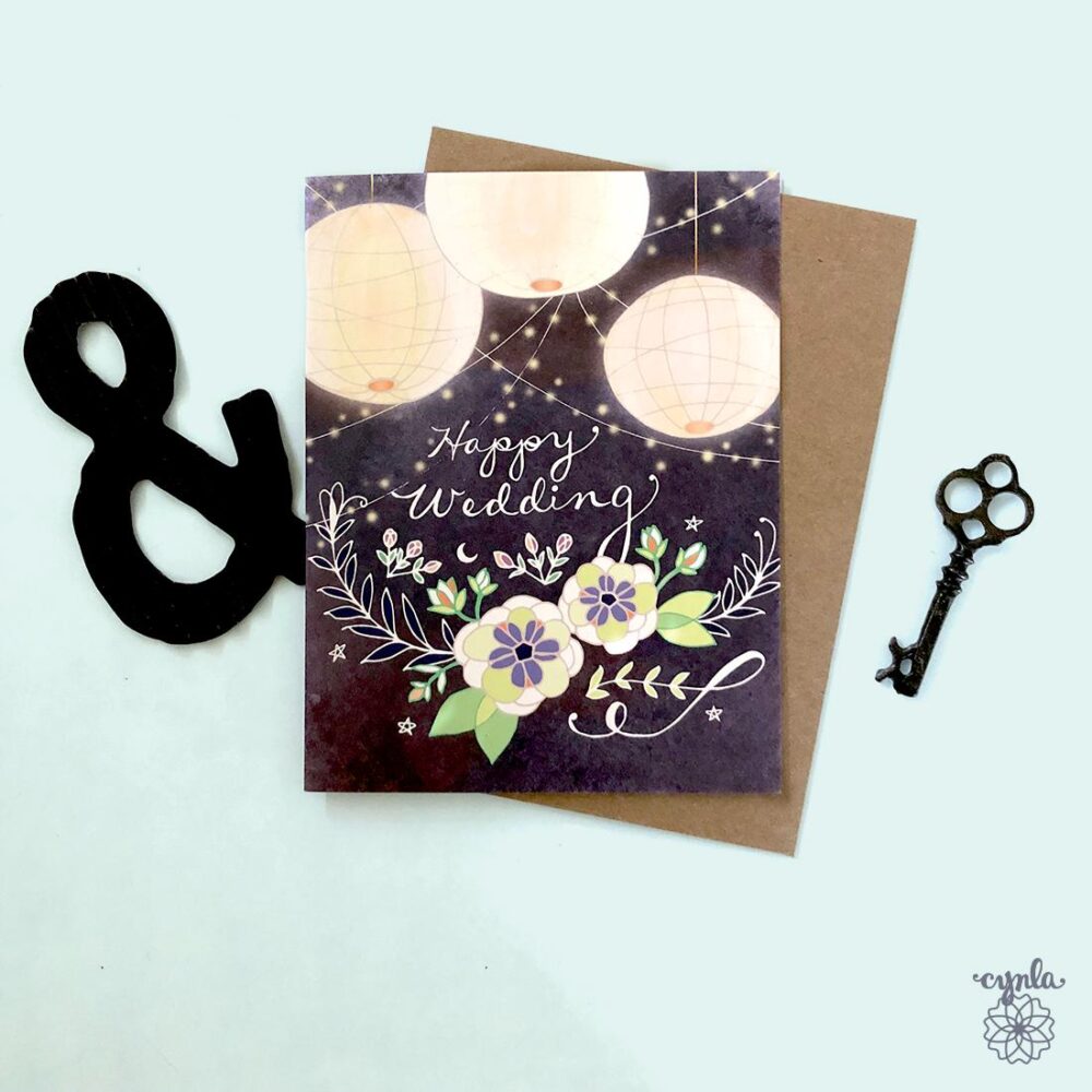 Wedding Lantern Card Magical Glowing Paper Lantern Decor Wedding Best Friend Gift Backyard Barn Fairytale Unique Card Son Marriage