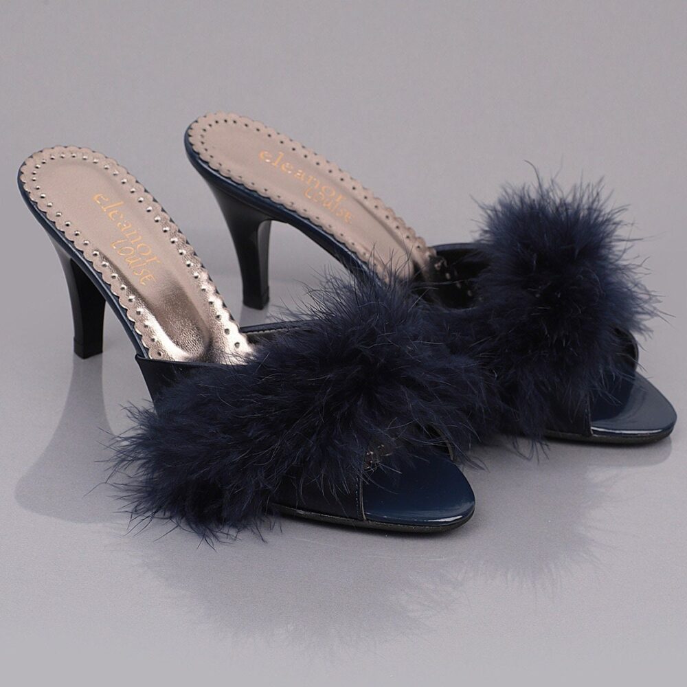 Marabou Feather Slippers, Trendy Bride Heels, Shoes, Bridal Women's Boudoir Gift