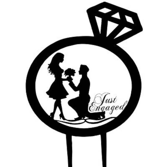 Just Engaged Cake Topper-1, Engagement Party Decorations, Bridesmaid Gift, Cake Topper, Engaged Topper, Wedding