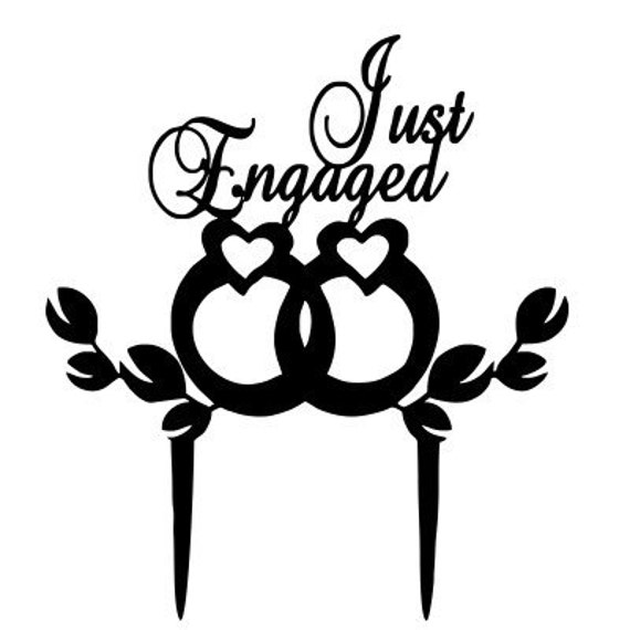 Just Engaged Cake Topper-2, Engagement Party Decorations, Engagement Ideas, Cake Topper, Bridesmaid Gift, Wedding