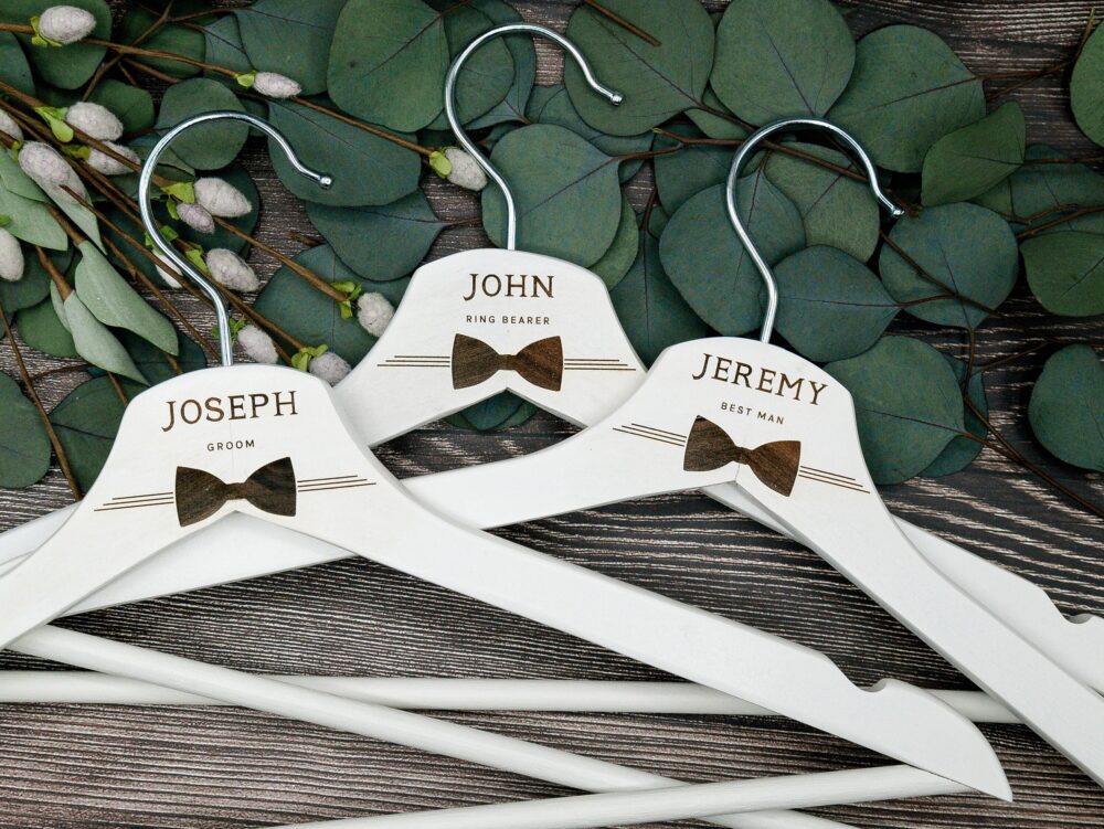 Groom Hanger For Wedding, Personalized Groomsman Gift, Hangers, Tuxedo, Custom Hanger, Wedding Gift Him, Ring Bearer
