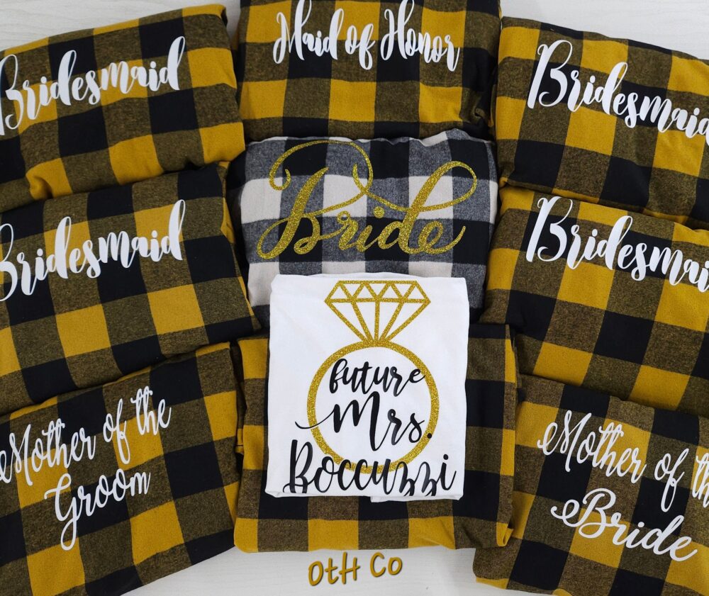 Custom Buffalo Plaid Flannel Shirt Bridal Party Gift