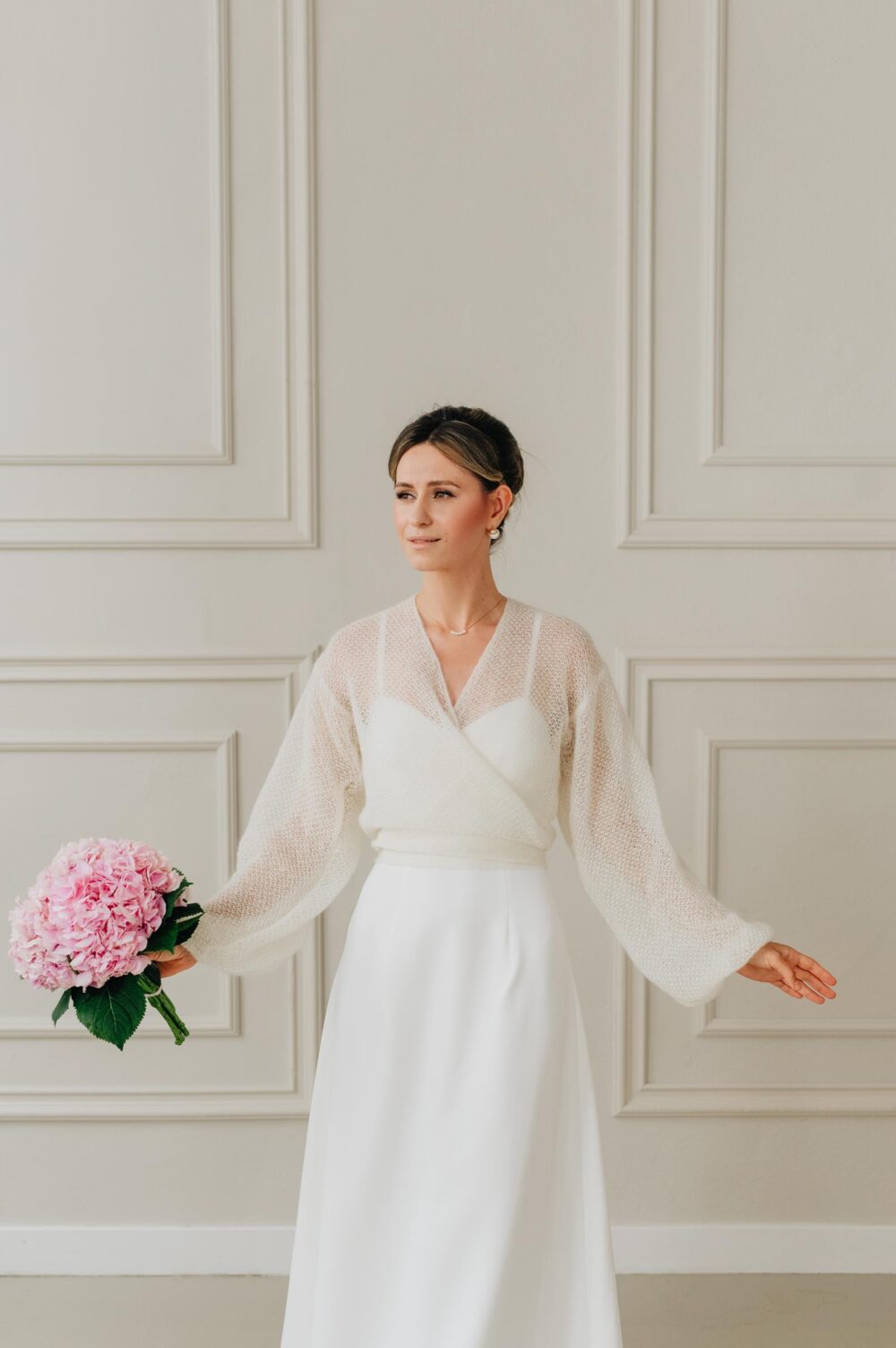Wedding Jacket White Cardigan Mohair Sweater Bridal Bolero Wrap Cover Up Cape Openwork